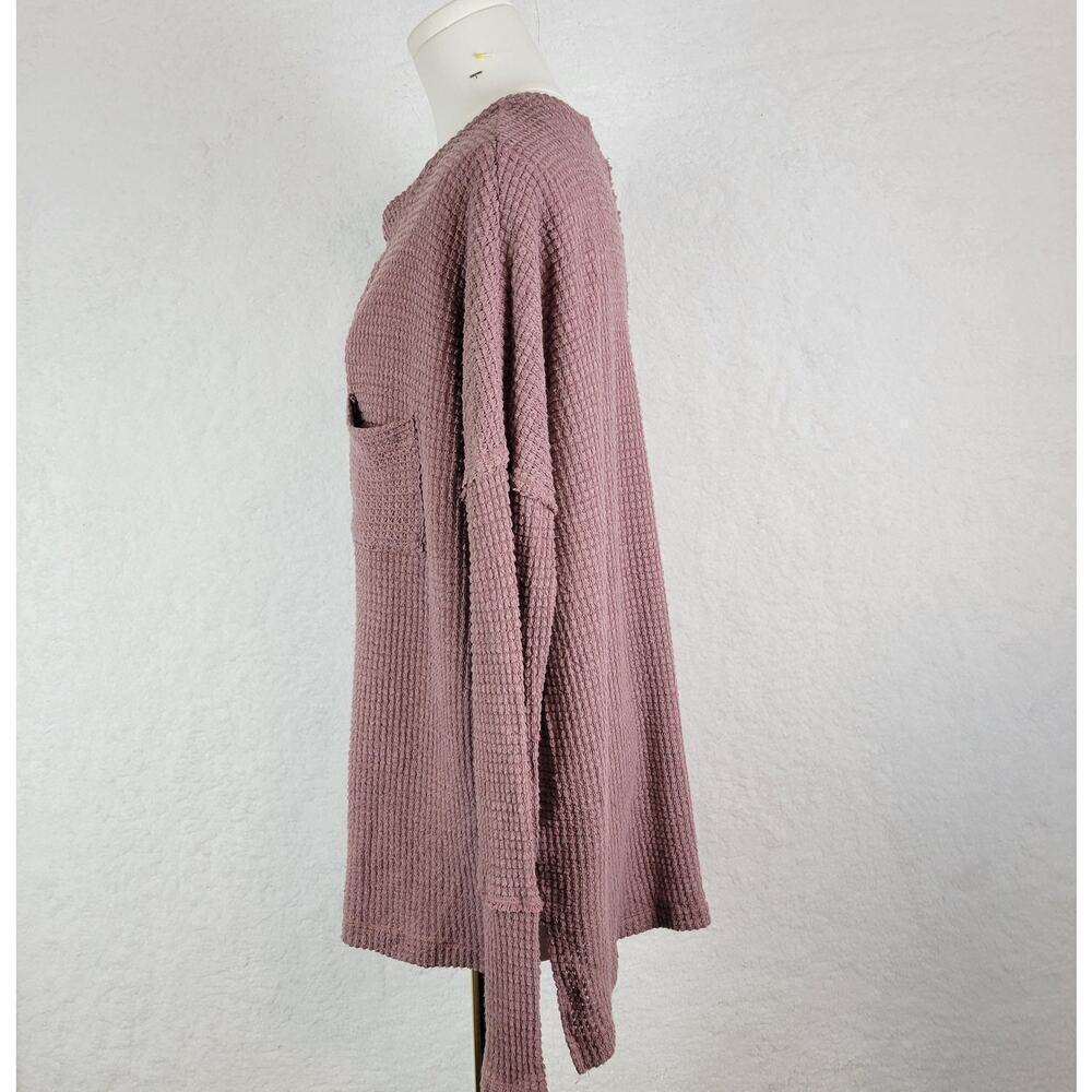 In Loom Lightweight Waffle Knit Sweater Womens Sz L Mauve Minimalist - Picture 4 of 8
